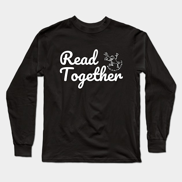 Read Together - Animal Party Kiki White Text Long Sleeve T-Shirt by Animal Party Kiki